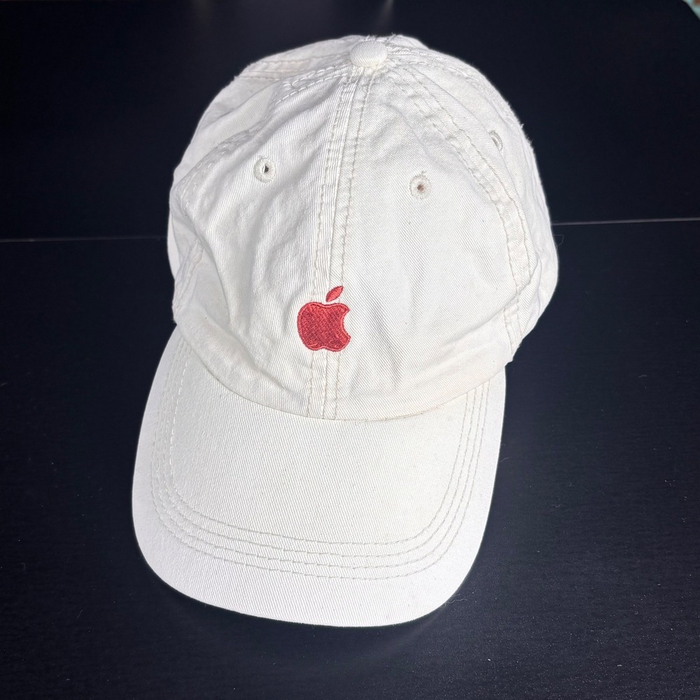 Vantage Apple Logo Hat Off White Embroidered Tech Corporate Gorpcore Unisex OSFA